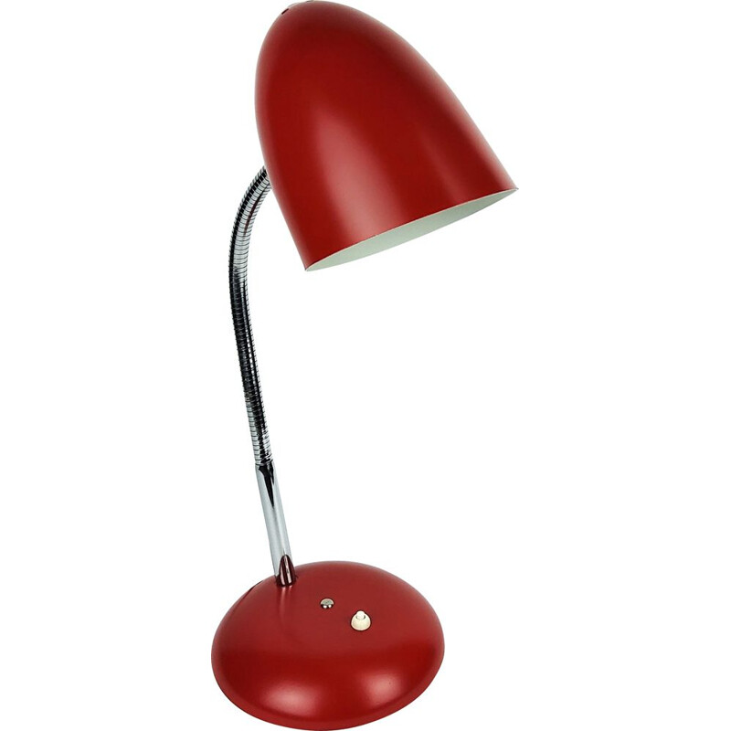 Vintage Bauhaus red metal lamp 1950