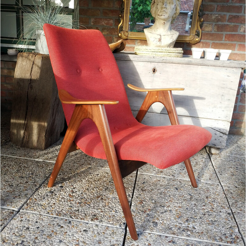 Vintage fauteuil van Louis Van Teeffelen Nederlands 1950