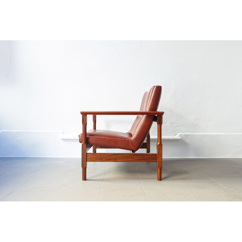 Vintage leather Armchair by José Espinho for Olaio, 1960s