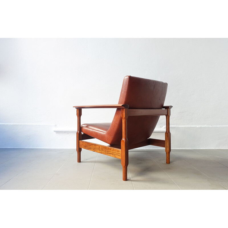 Vintage leather Armchair by José Espinho for Olaio, 1960s