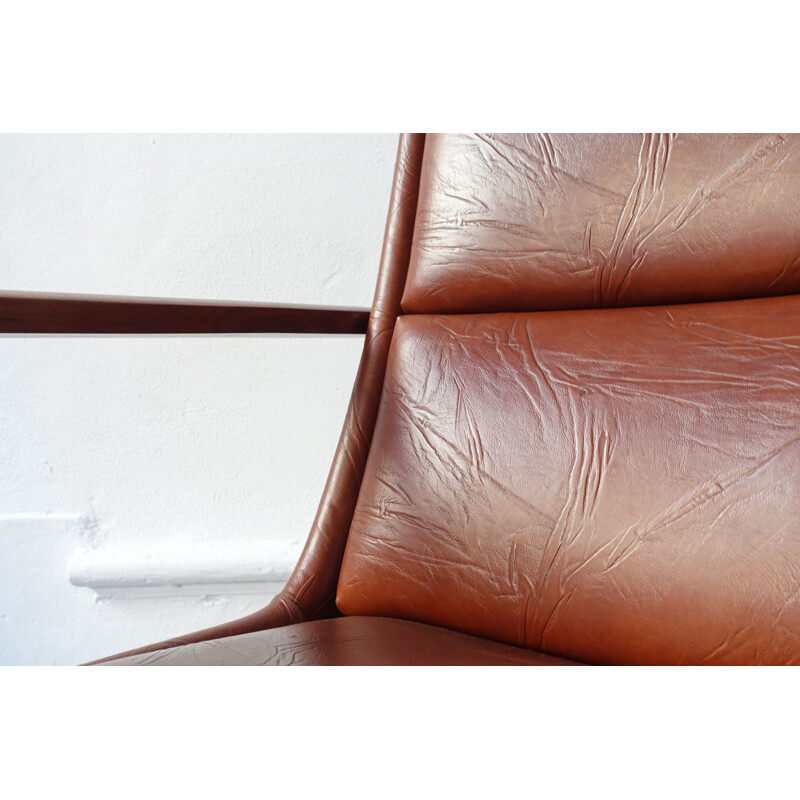 Vintage leather Armchair by José Espinho for Olaio, 1960s