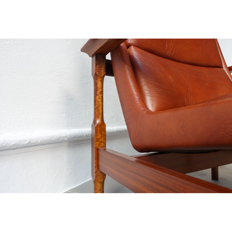 Vintage leather Armchair by José Espinho for Olaio, 1960s