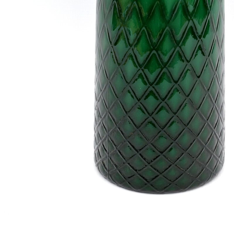Large vintage vase Green Friedrich Kristall, Germany 1950s