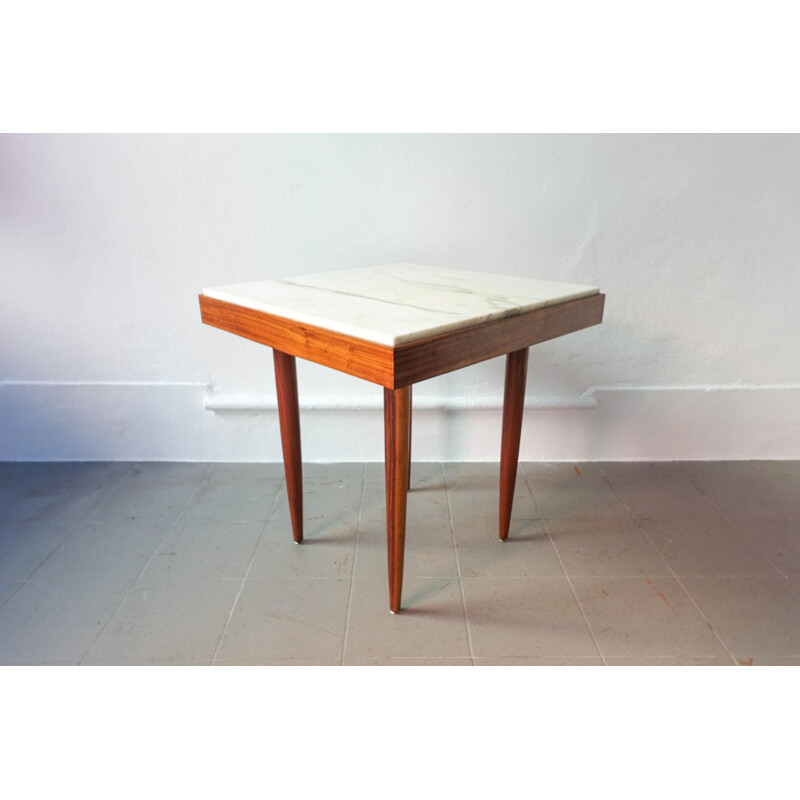 Vintage Tavern Table with Marble Top Portuguese, 1960
