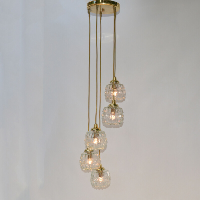 Vintage Cascade Chandelier, Honsel Leuchten,Hollywood Regency  Germany, 1970s