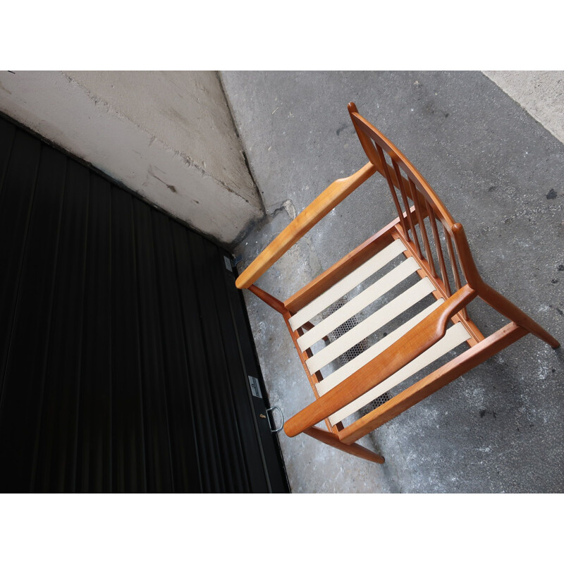 Fauteuil vintage scandinave en bois 1960