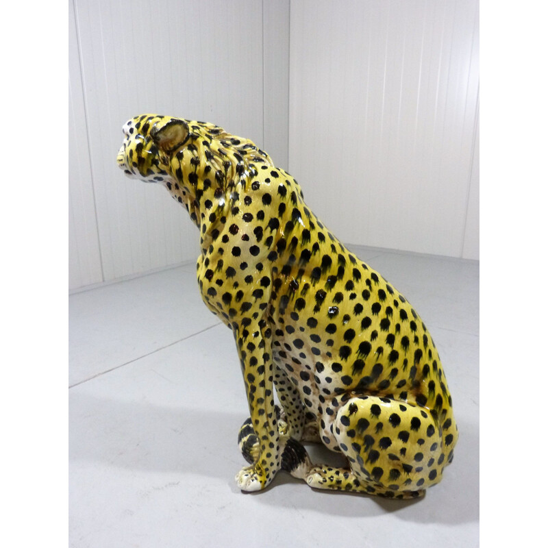 Large vintage Terracotta Cheetah Italy 1960s