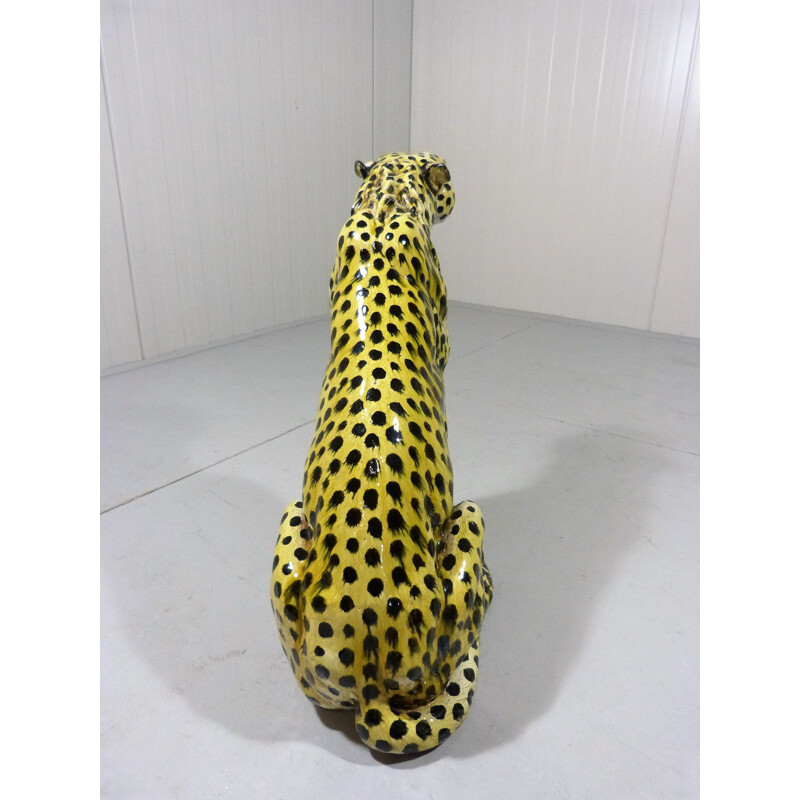 Large vintage Terracotta Cheetah Italy 1960s