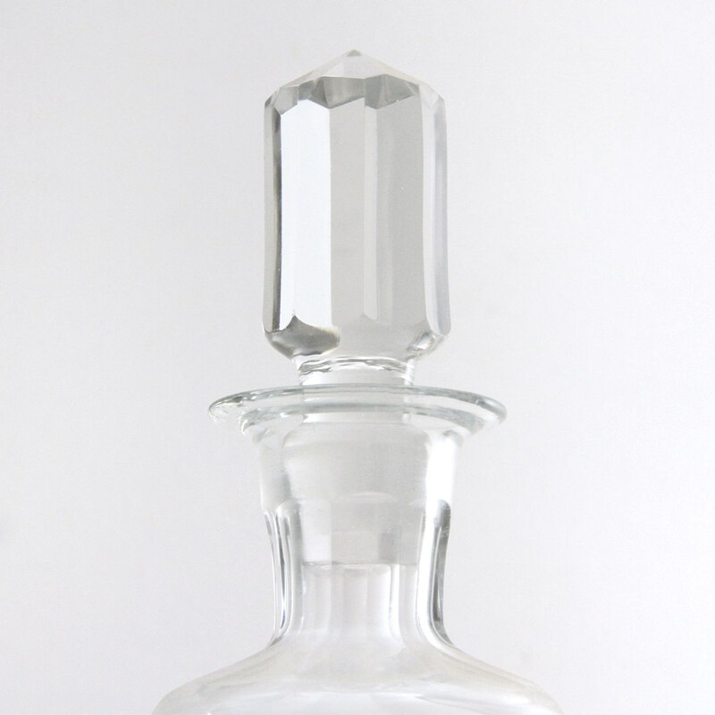Paire de bouteilles vintage en verre avec bouchon Art déco 1930