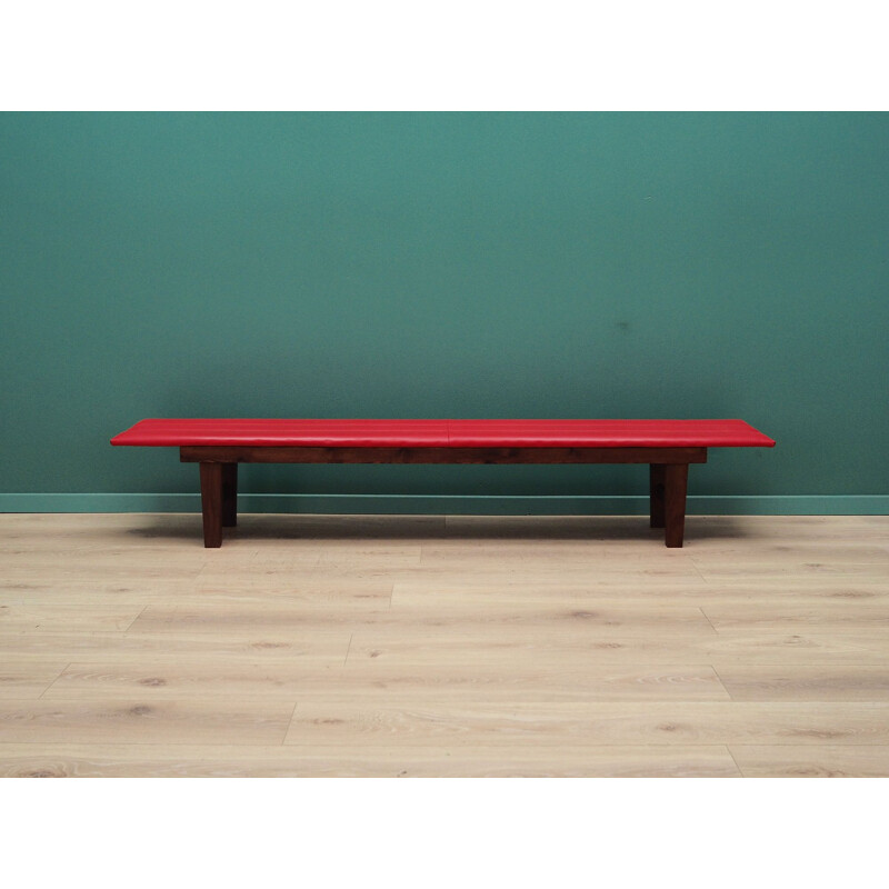 Vintage Bench red eco-leather, Danish 1990s