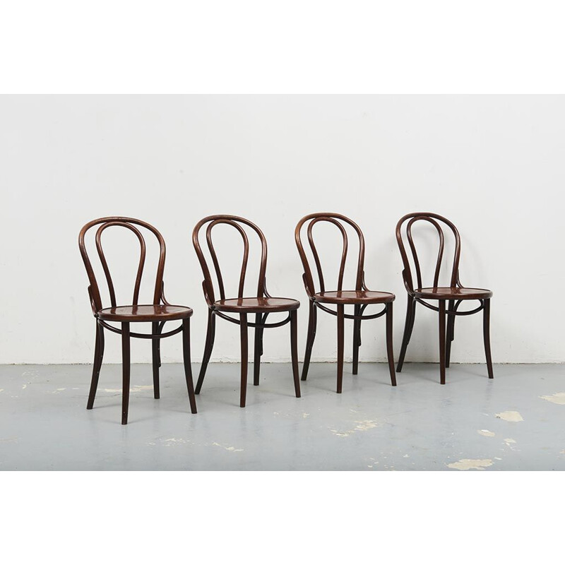 Vintage dark oak chair Thonet 