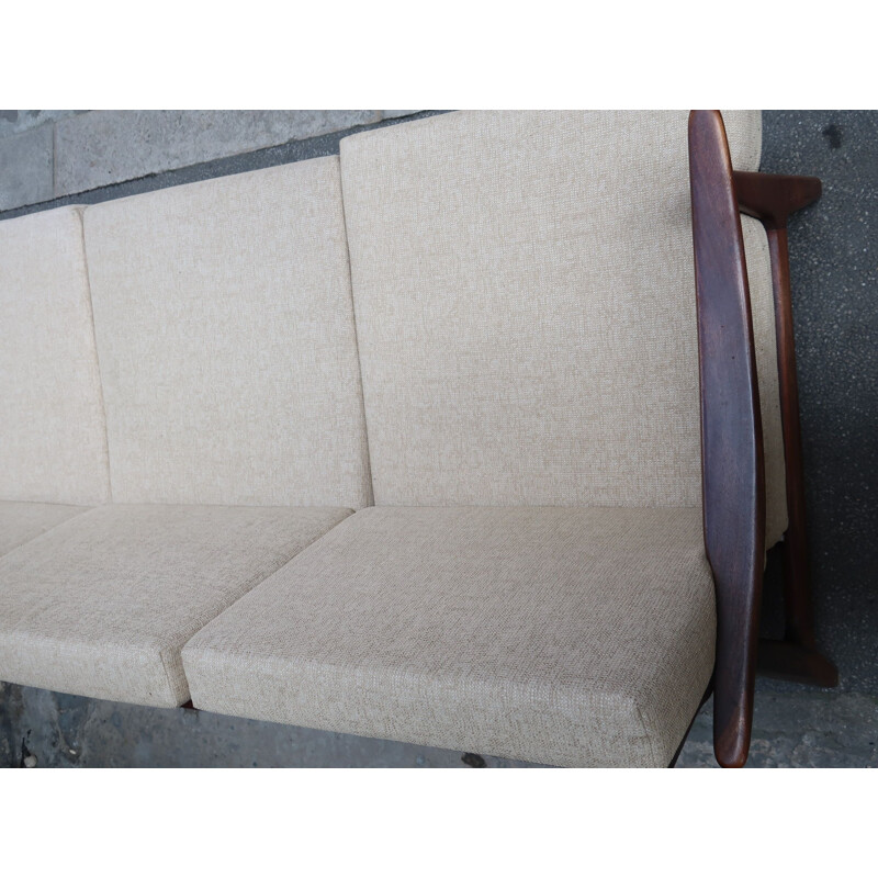 Vintage teak and danish fabric sofa 1960