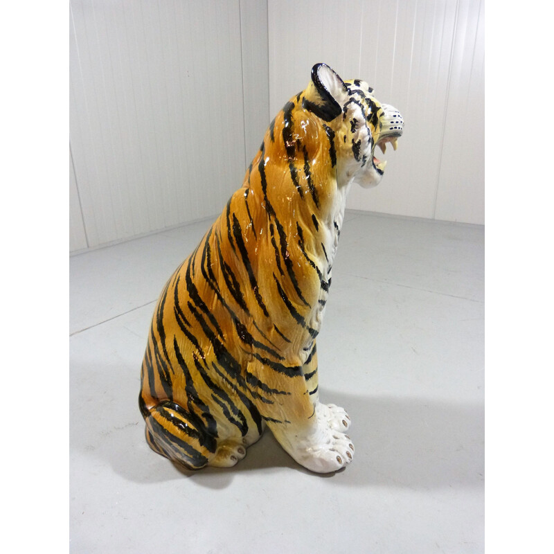 Large vintage terracotta tiger Italy 1960