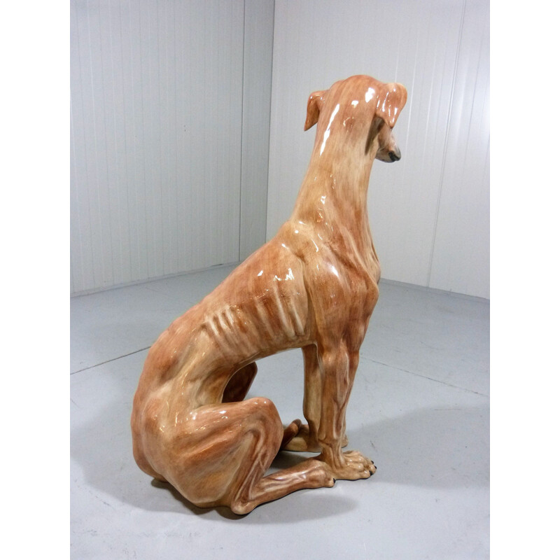 Large terracotta greyhound, Italy 1960s