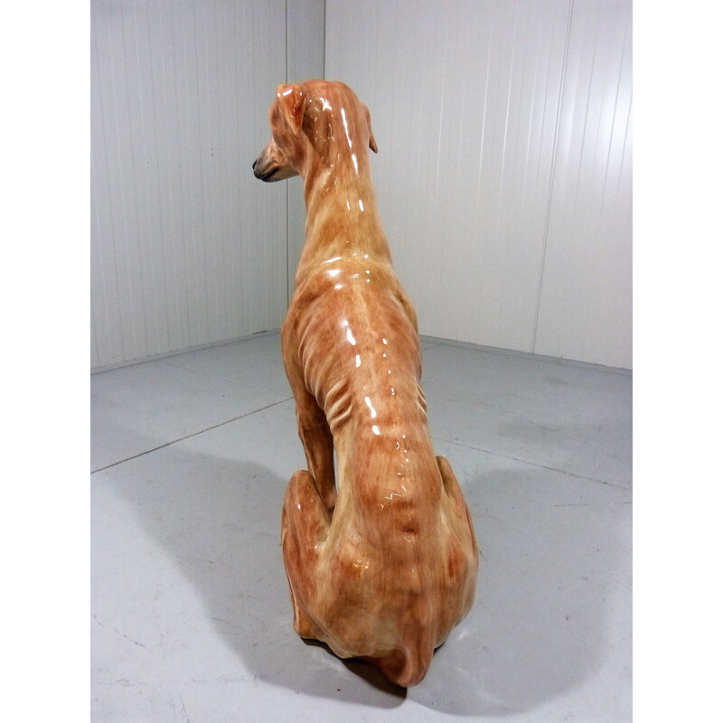 Large terracotta greyhound, Italy 1960s