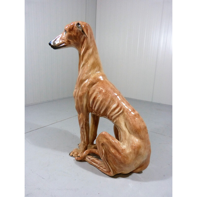 Large terracotta greyhound, Italy 1960s