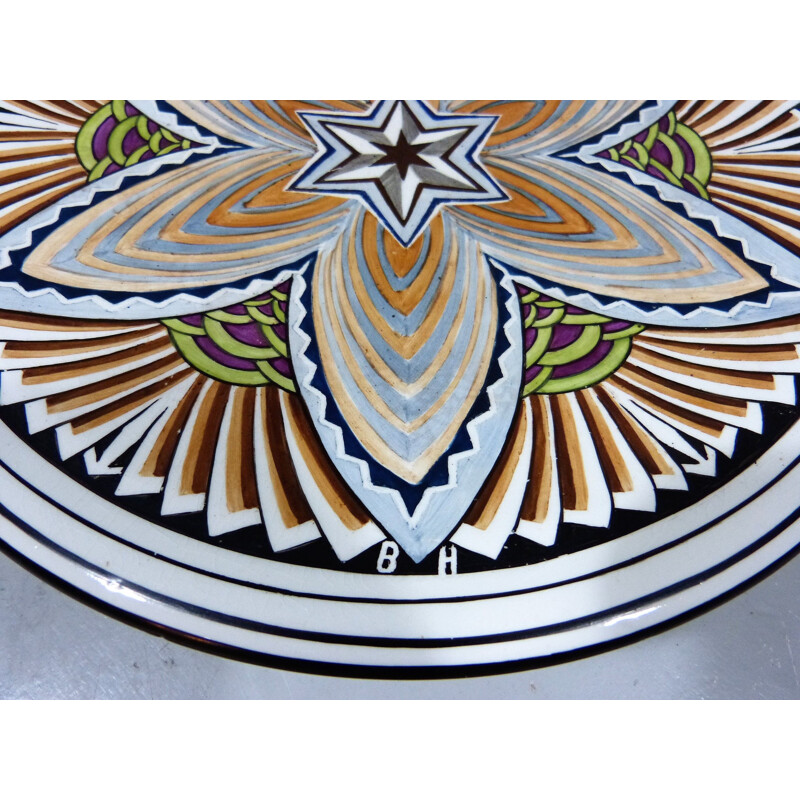 Vintage serving tray pastry plate by Henri Breetvelt for the ceramic company, Netherlands 1906