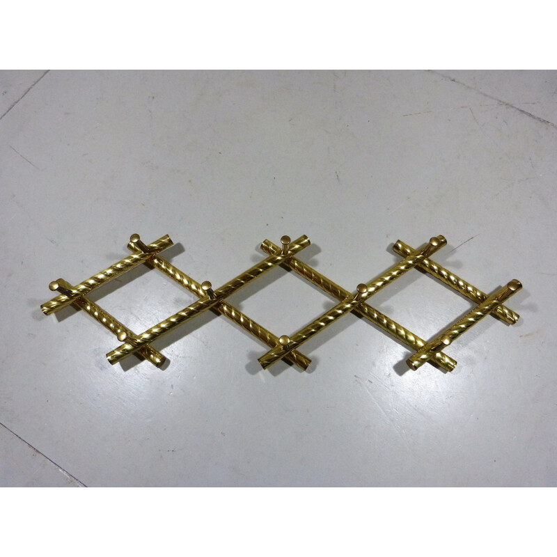 Vintage Brass scissor wall rack 1960s