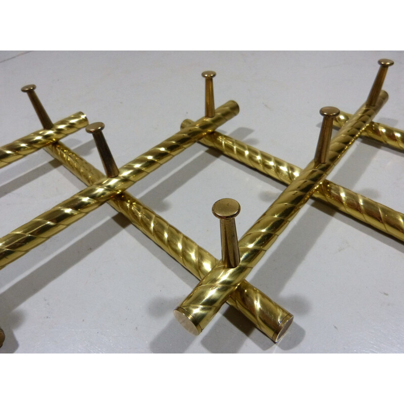 Vintage Brass scissor wall rack 1960s