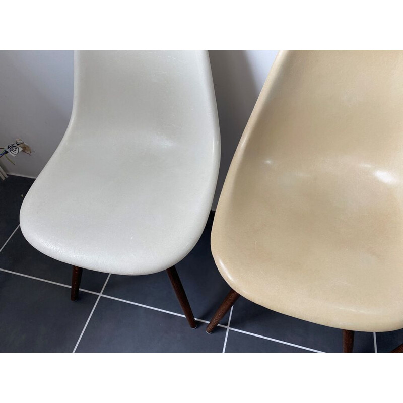 Set of 4 vintage chairs dsw fiber eames herman miller 1950