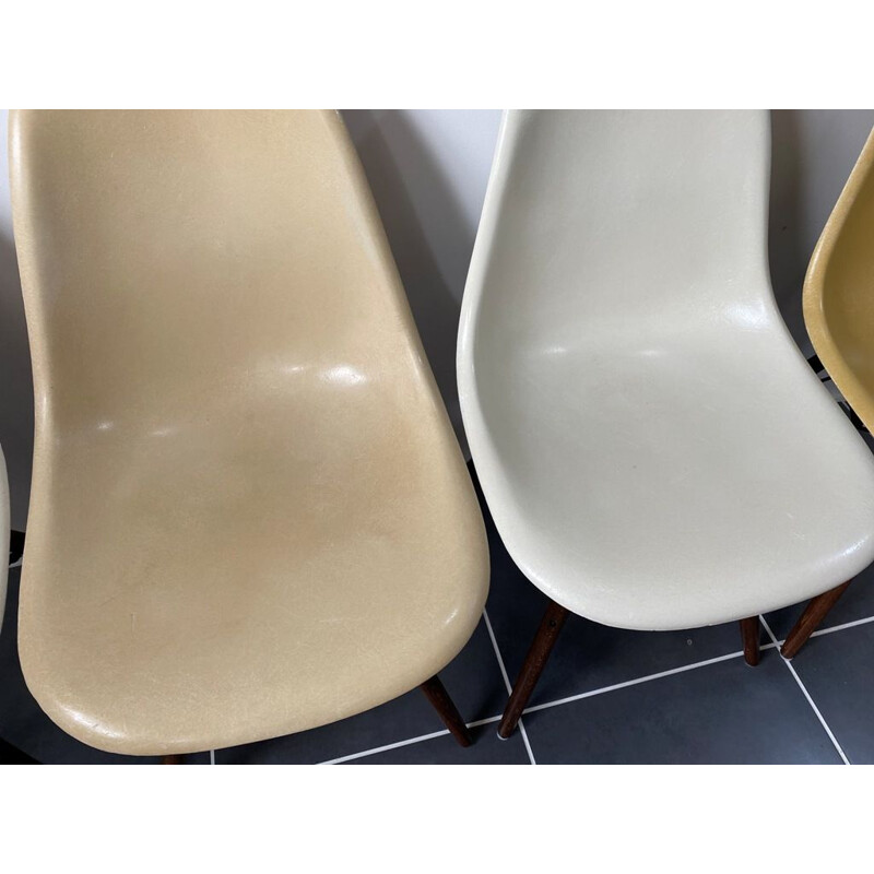 Set of 4 vintage chairs dsw fiber eames herman miller 1950
