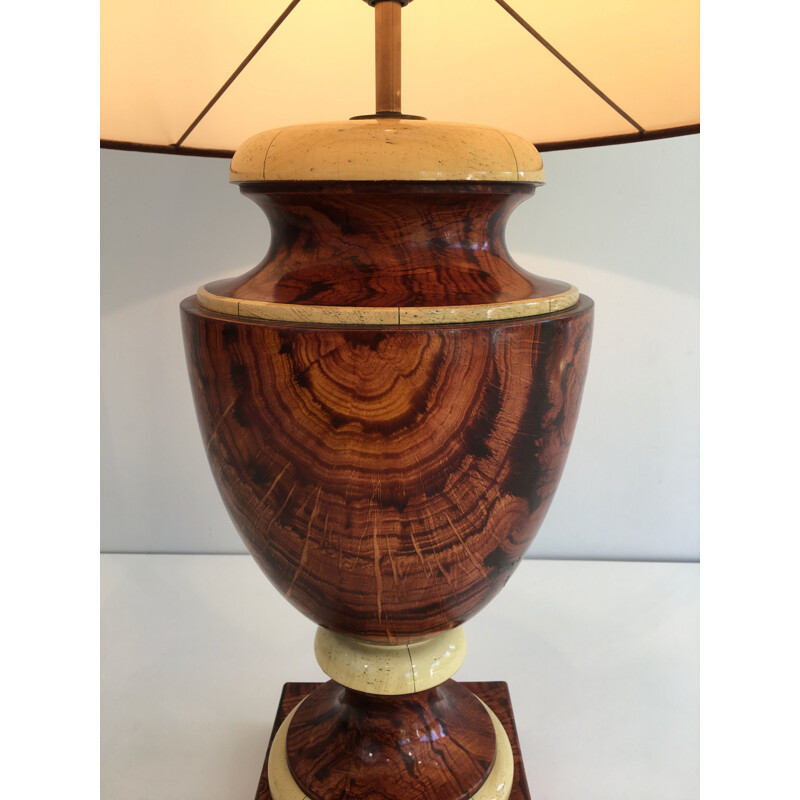 Dekorative Vintage-Lampe aus lackiertem Holz, 1970