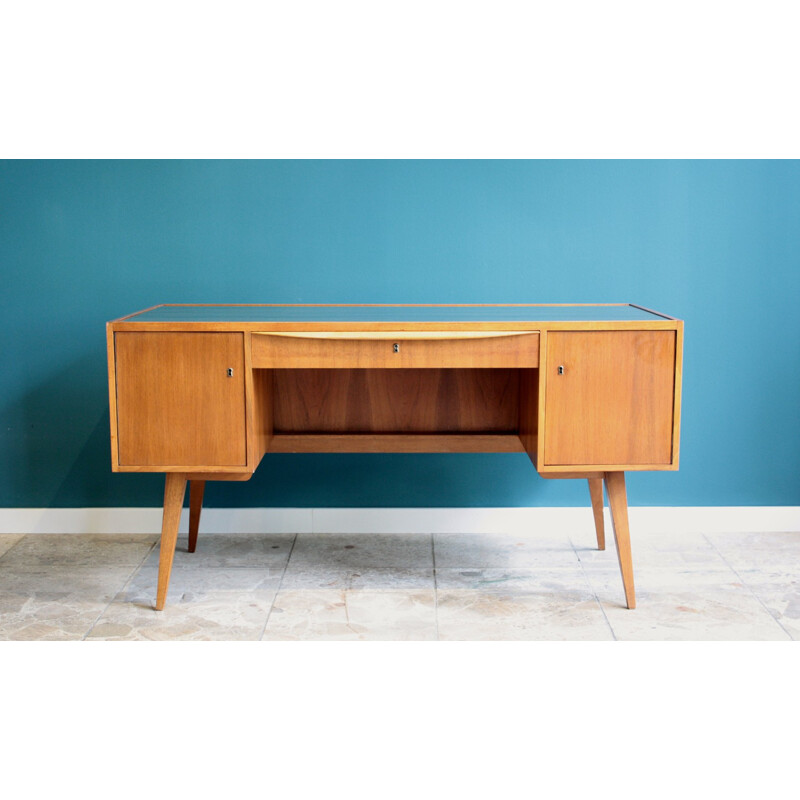 Wooden and glass desk, Franz EHRLICH  - 1950s