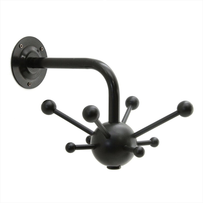 Vintage Black Wall Coat Hanger by Osvaldo Borsani 1960