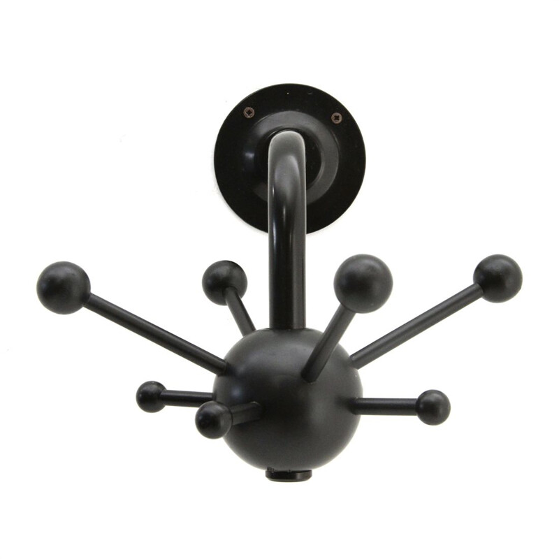 Vintage Black Wall Coat Hanger by Osvaldo Borsani 1960