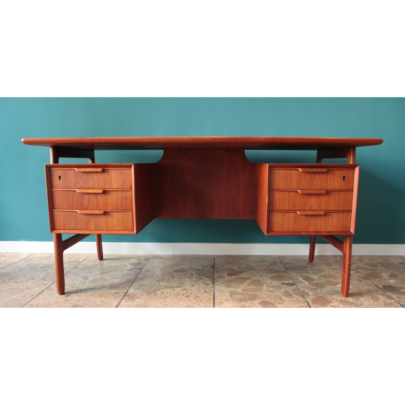 Omann Jun Mobelfabrik "Model 75" desk, Gunni OMANN - 1960s