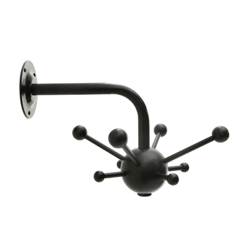 Vintage Black Wall Coat Hanger by Osvaldo Borsani 1960