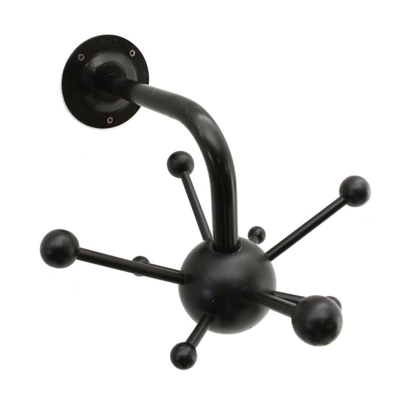 Vintage Black Wall Coat Hanger by Osvaldo Borsani 1960