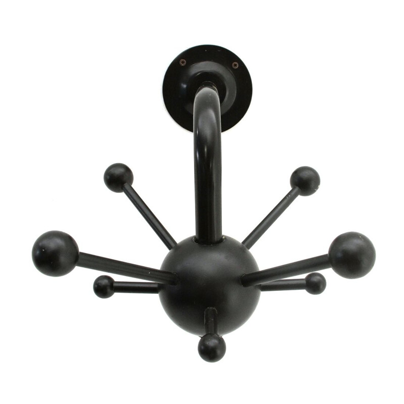 Vintage Black Wall Coat Hanger by Osvaldo Borsani 1960