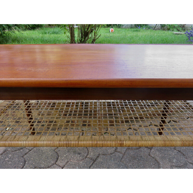 Vintage teak coffee table with double top, Denmark 1960