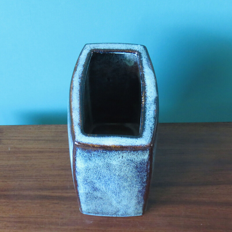 Vintage blue stoneware vase