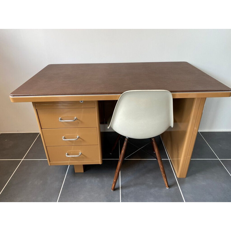 Vintage metal industrial workshop desk 1950