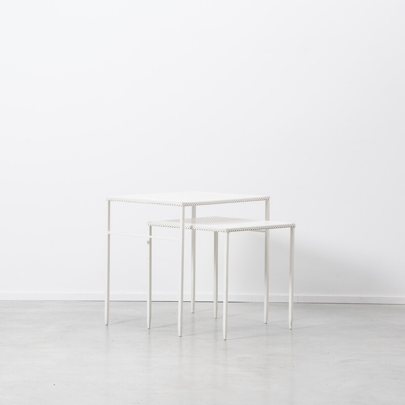 Pair of Artimeta side tables in metal, Mathieu MATEGOT - 1950s