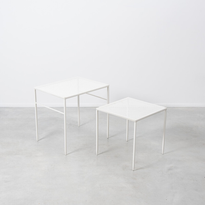 Pair of Artimeta side tables in metal, Mathieu MATEGOT - 1950s