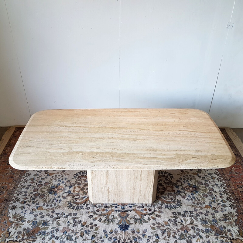 Vintage Rectangular travertine dining table, 1970s