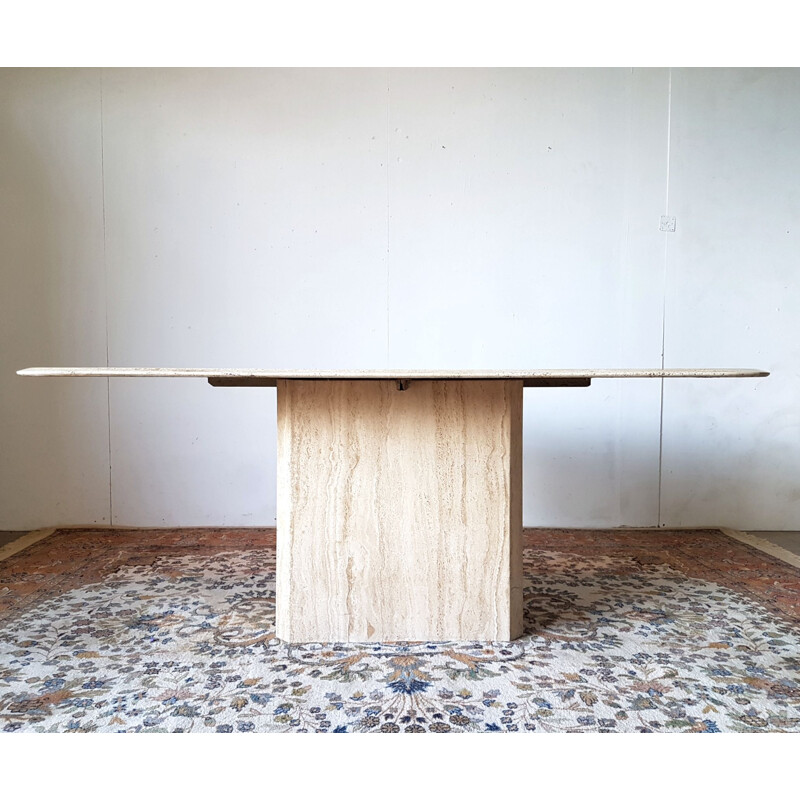 Vintage Rectangular travertine dining table, 1970s