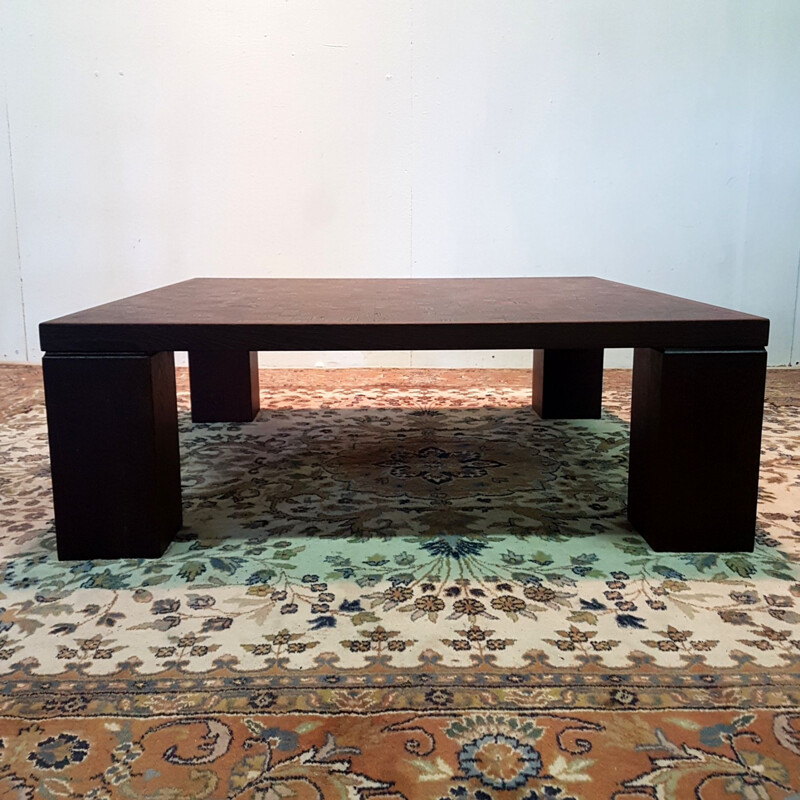 Vintage Brutalist wenge coffee table by Middelboe and Lindum for Tranekaer, Denmark 1960s