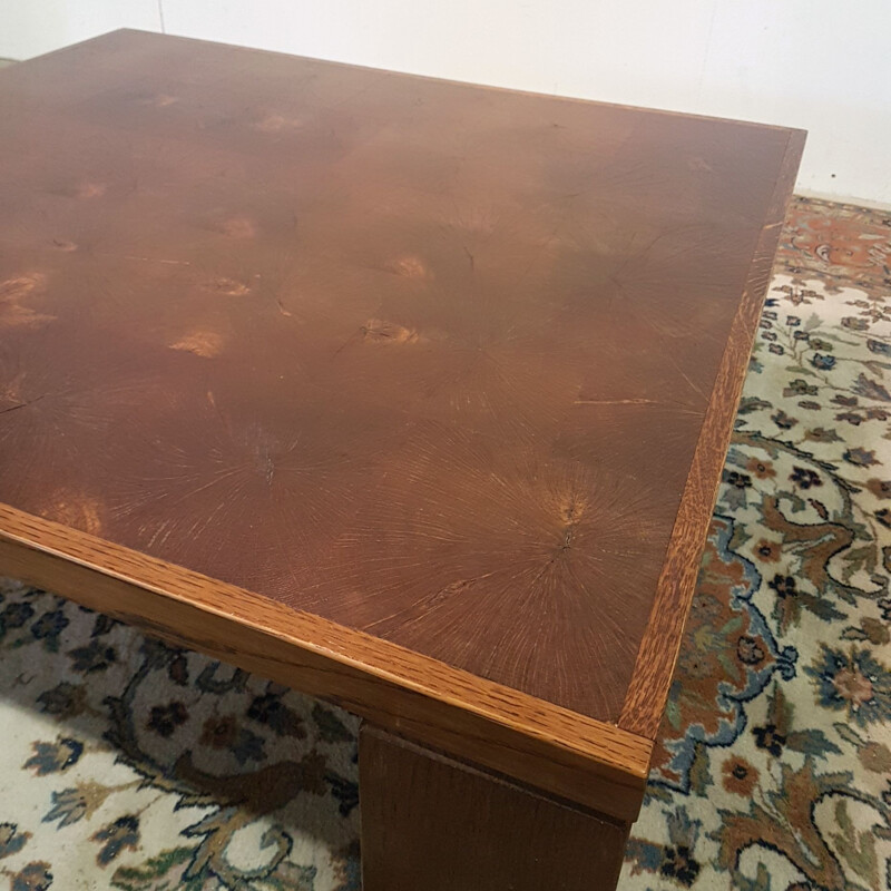 Vintage Oak brutalist coffee table by Middelboe and Lindum for Tranekaer, Denmark 1960s