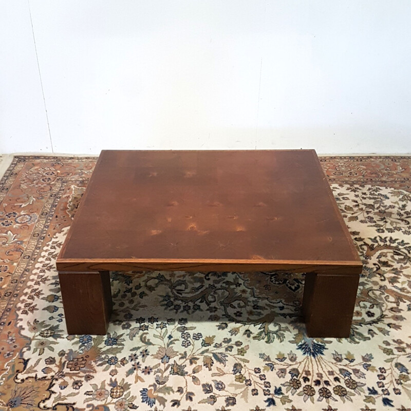 Vintage Oak brutalist coffee table by Middelboe and Lindum for Tranekaer, Denmark 1960s