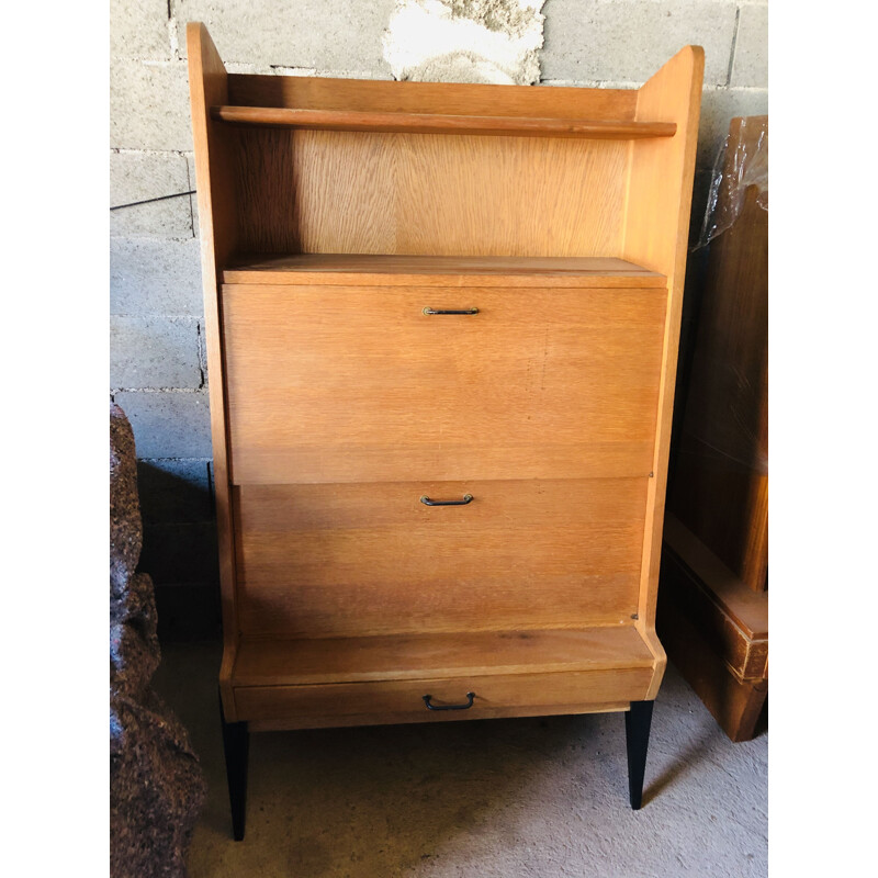 Vintage wooden secretary from Guermonprez