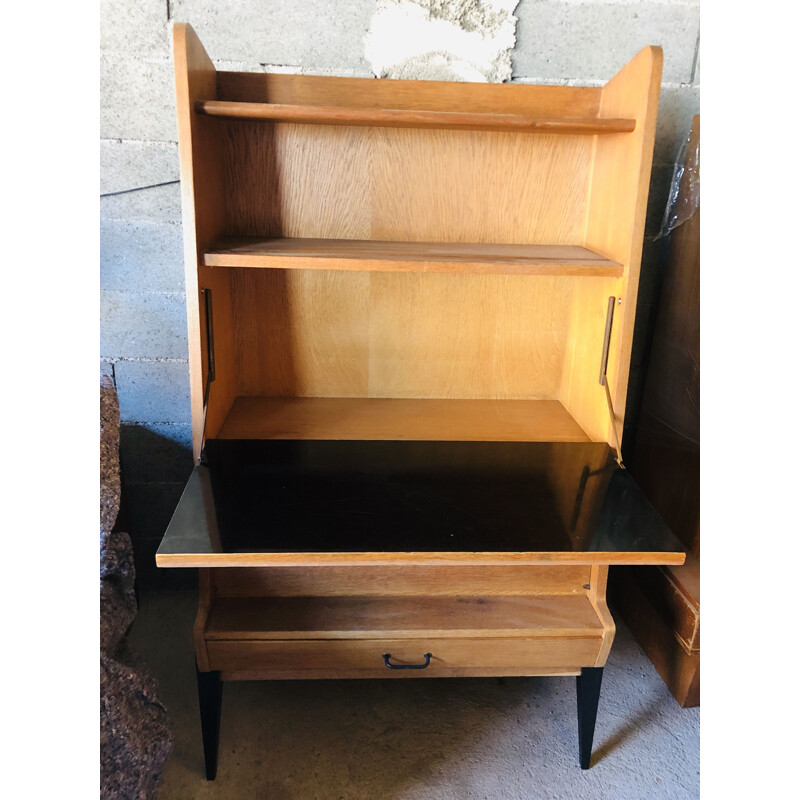 Vintage wooden secretary from Guermonprez