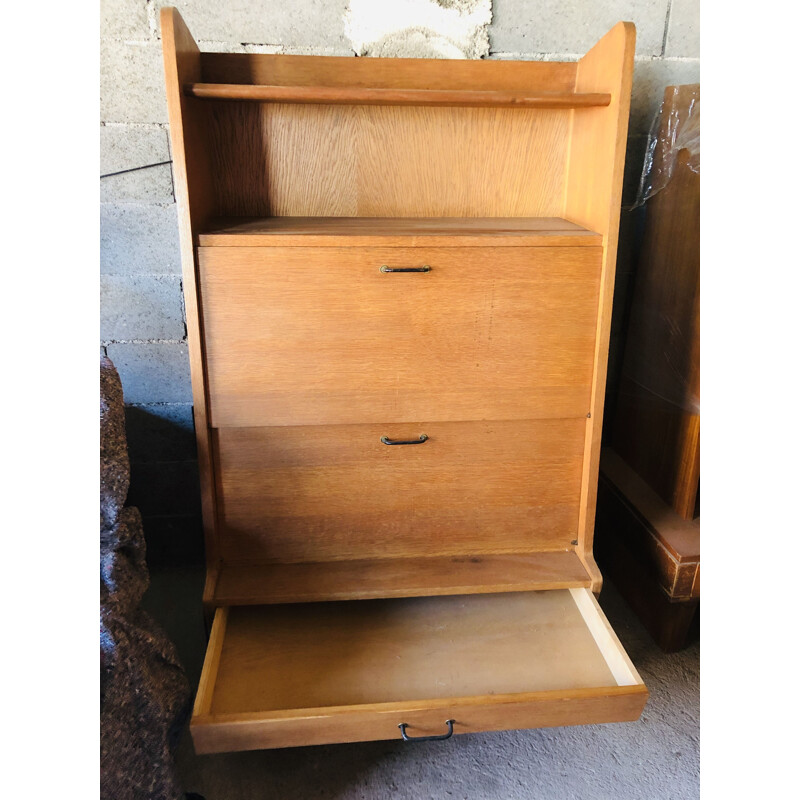 Vintage wooden secretary from Guermonprez