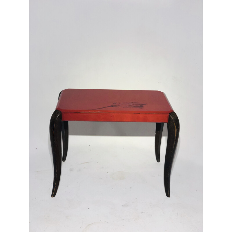 Vintage side table in eglomised glass