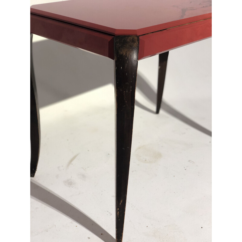 Vintage side table in eglomised glass