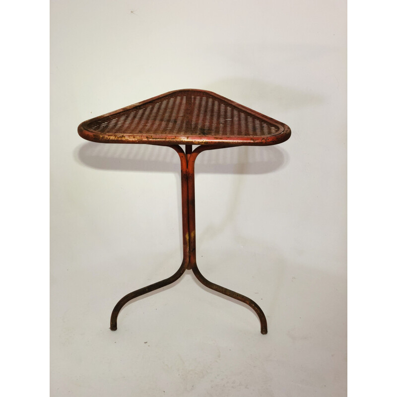 Vintage side table Orange metal 