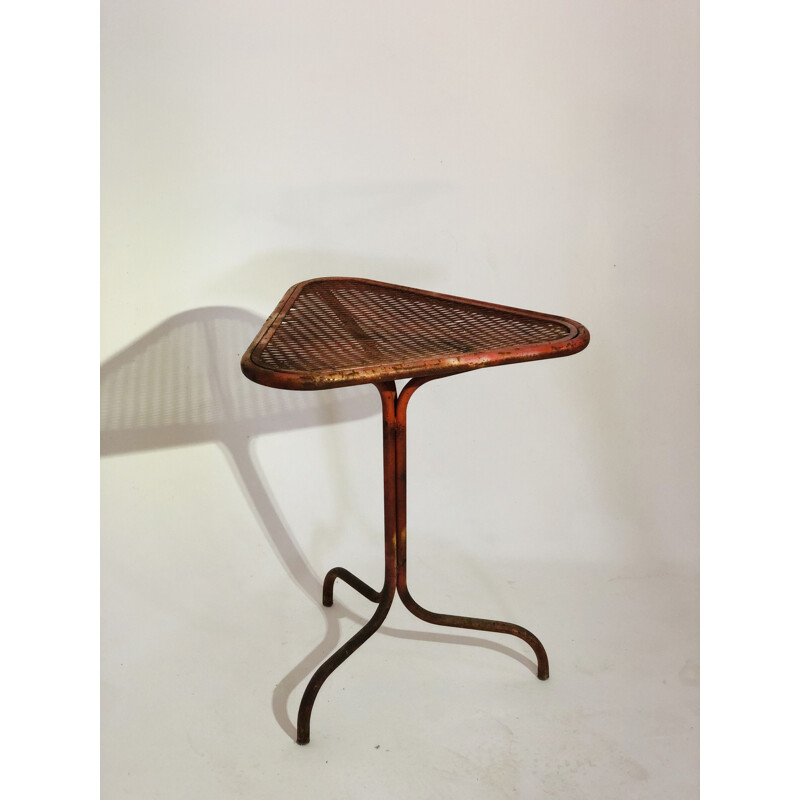 Vintage side table Orange metal 